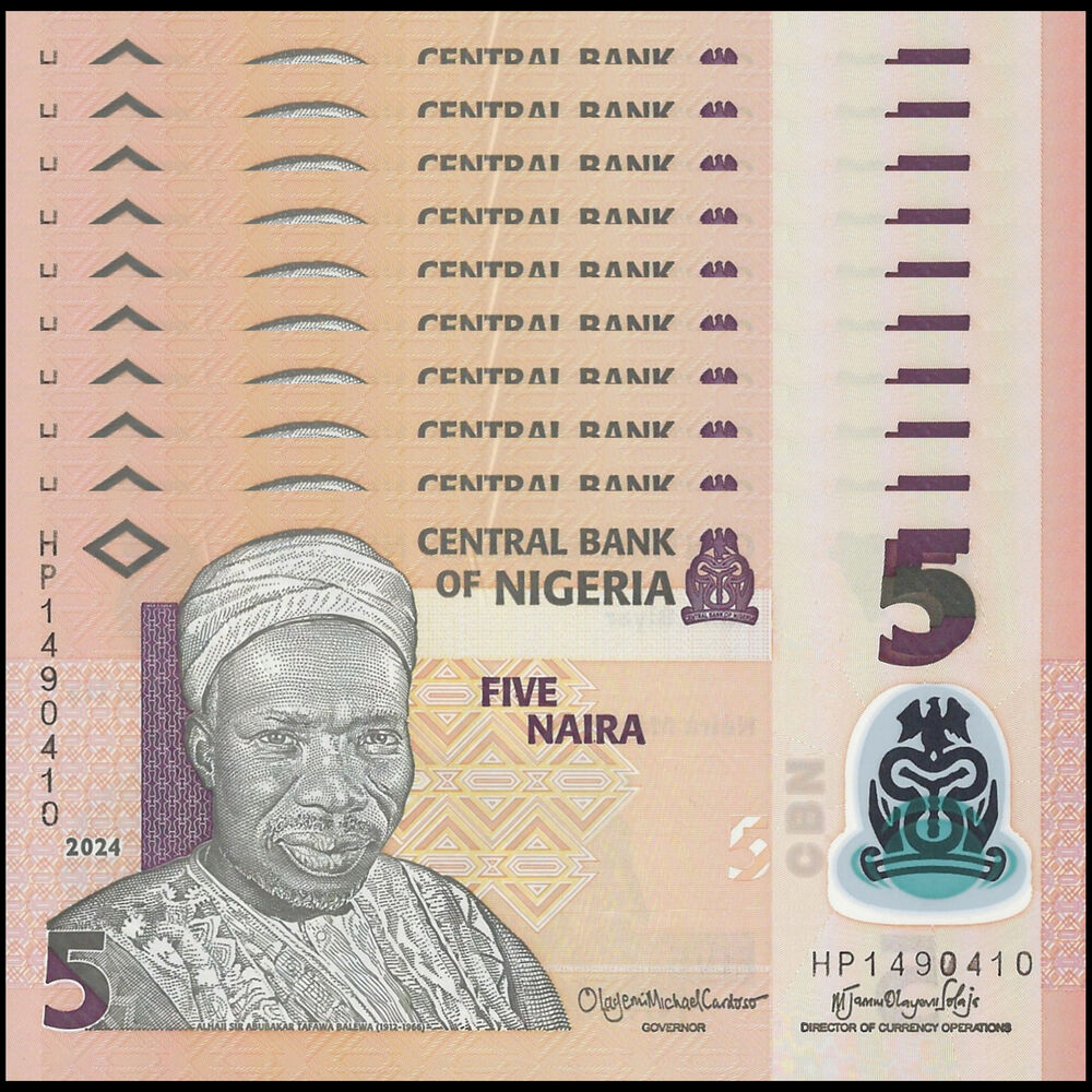 Nigeria - 5 Naira 2024 - Pick # NEW - Set 10 PCS