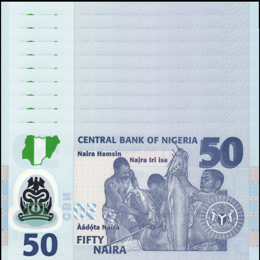 Nigeria -  50 Naira 2025 - Pick # 40o - Set 10 PCS