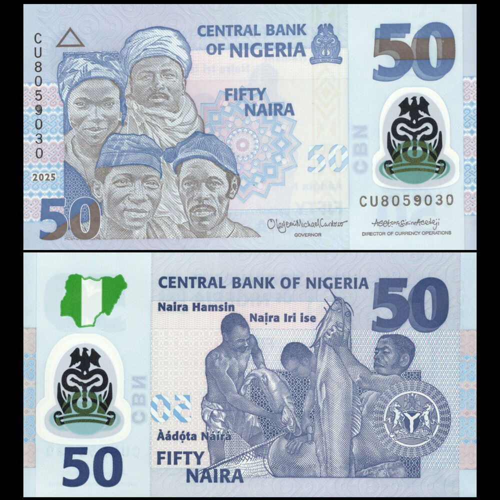 Nigeria -  50 Naira 2025 - Pick # 40o - Set 10 PCS