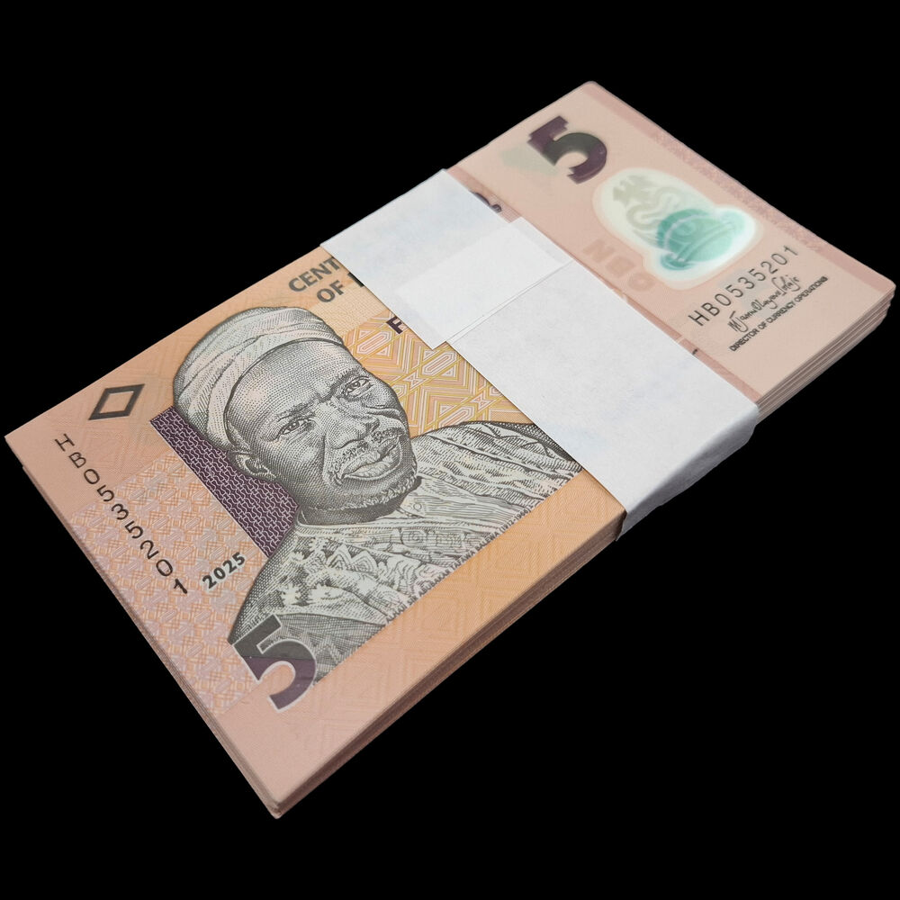 Nigeria -  5 Naira 2025 - Pick # 38p - Bundle 100 PCS