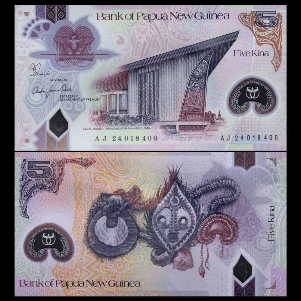 Papua New Guinea -  5 Kina 2024 - Pick # 51d - Set 10 PCS