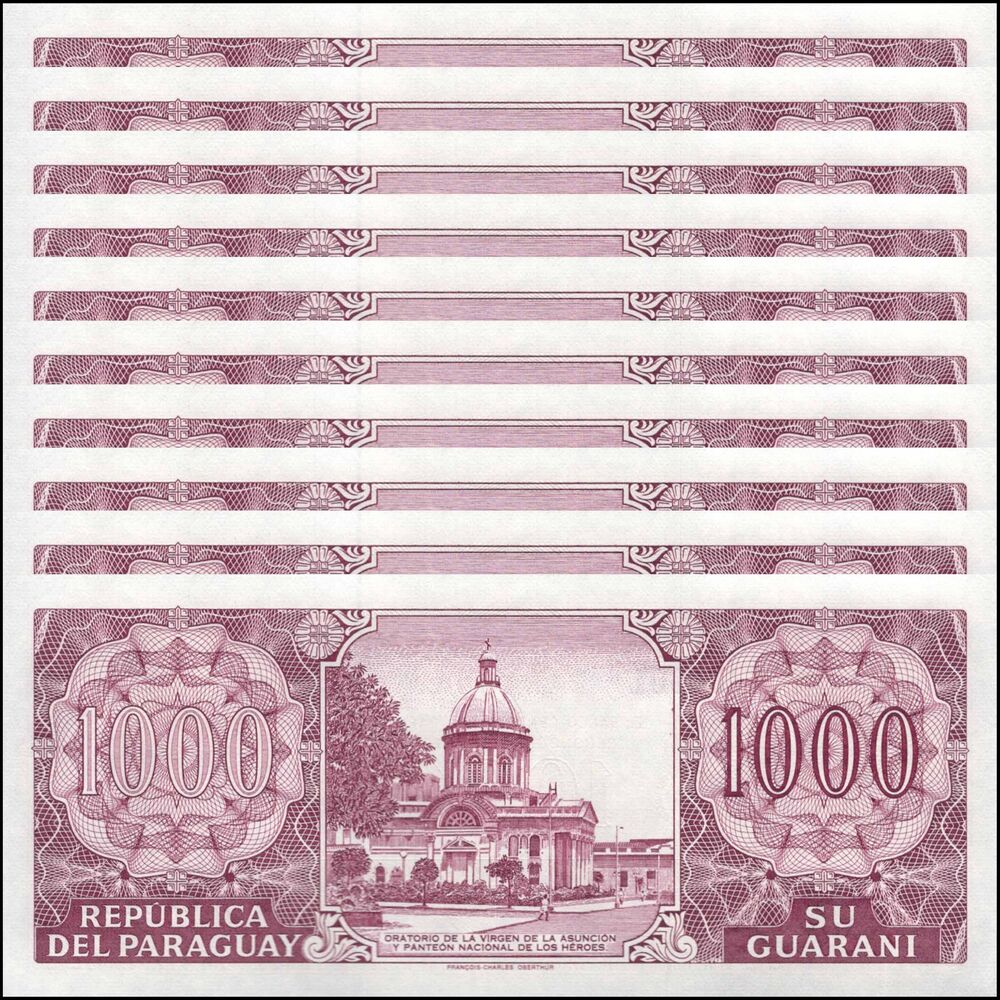 Paraguay -  1000 Guaranies 2003 - Pick # 214c - Set 10 PCS