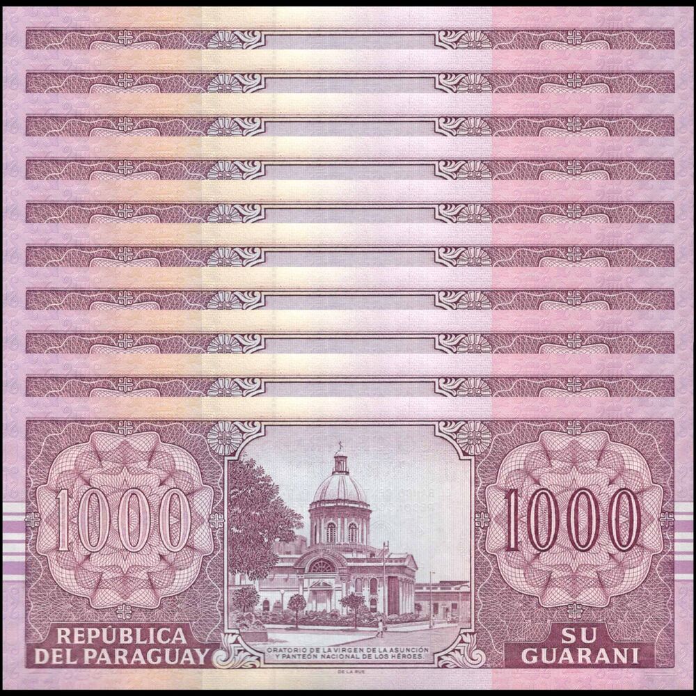 Paraguay -  1000 Guaranies 2004 - Pick # 222a - Set 10 PCS