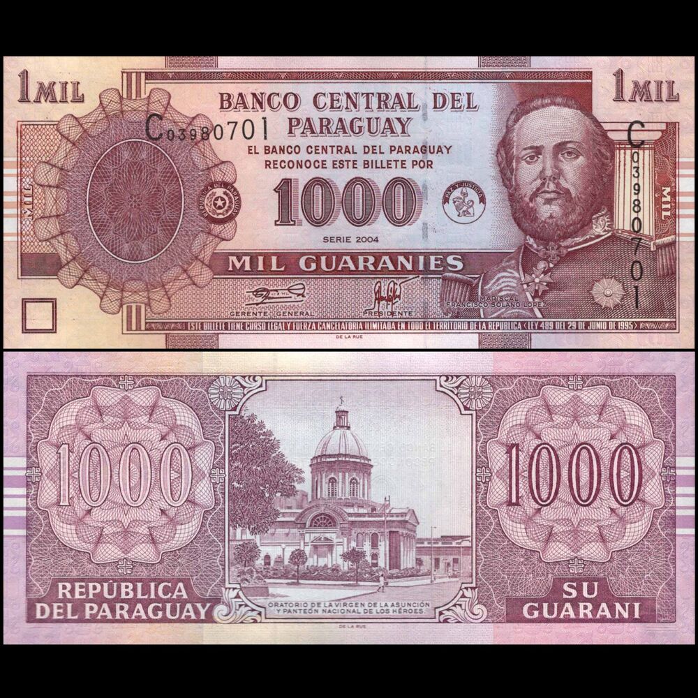 Paraguay -  1000 Guaranies 2004 - Pick # 222a - Set 10 PCS