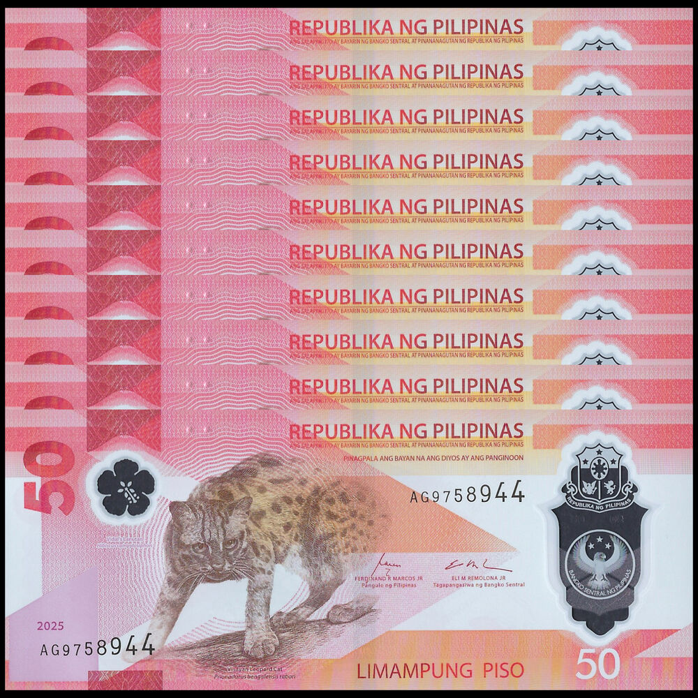 Philippines - 50 Piso 2025 - Pick- NEW / B1105a - Set 10 PCS