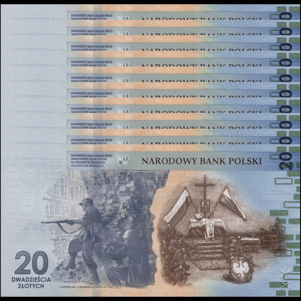 Poland -  20 Zlotych 2024 - Pick #198a - COMMEMORATIVE - Set 10 PCS