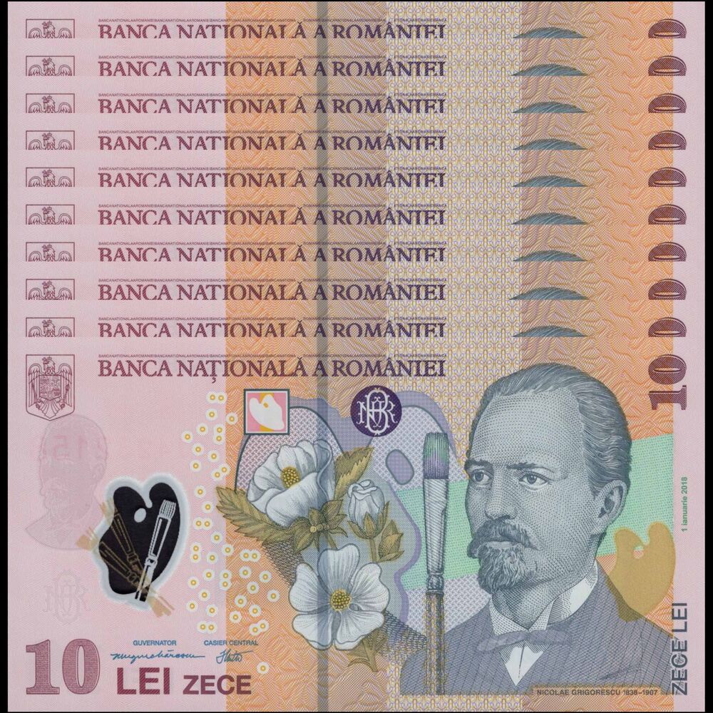 Romania -  10 Lei 2025 - Pick # 119n - Set 10 PCS
