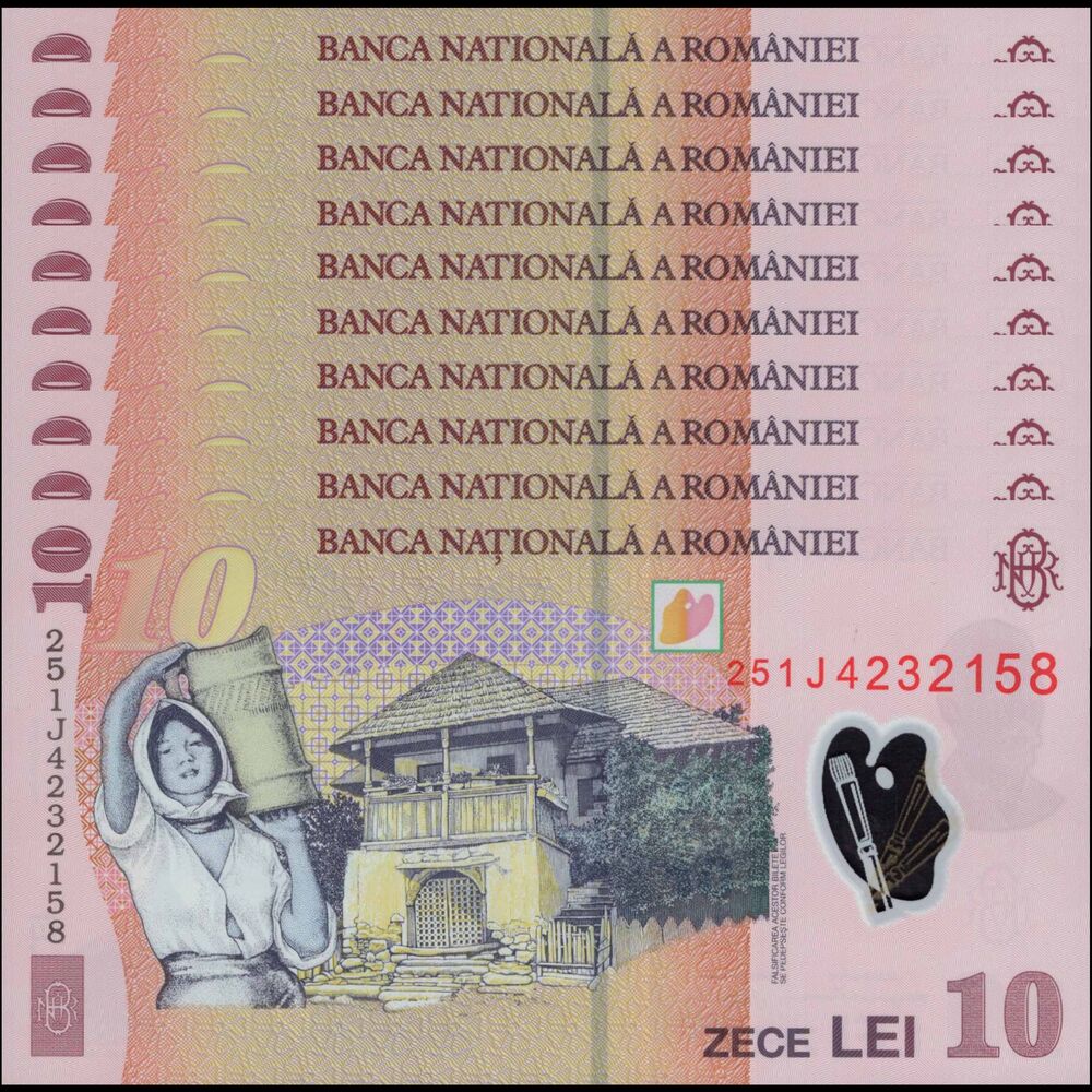 Romania -  10 Lei 2025 - Pick # 119n - Set 10 PCS