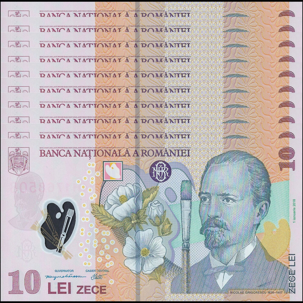 Romania - 10 Lei 2023 - Pick # 119l - Set 10 PCS