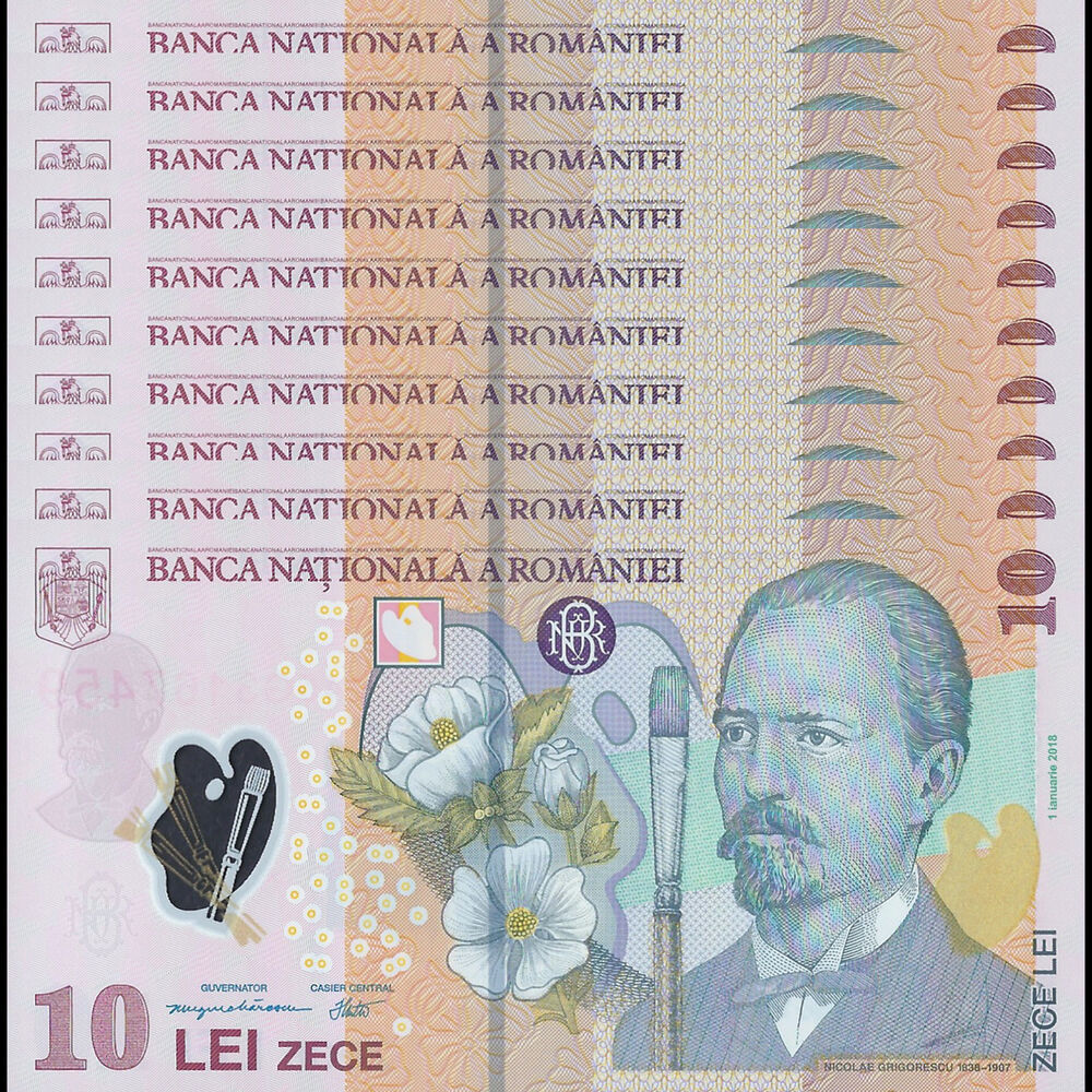Romania - 10 Lei 2024 - Pick # 119m - Set 10 PCS