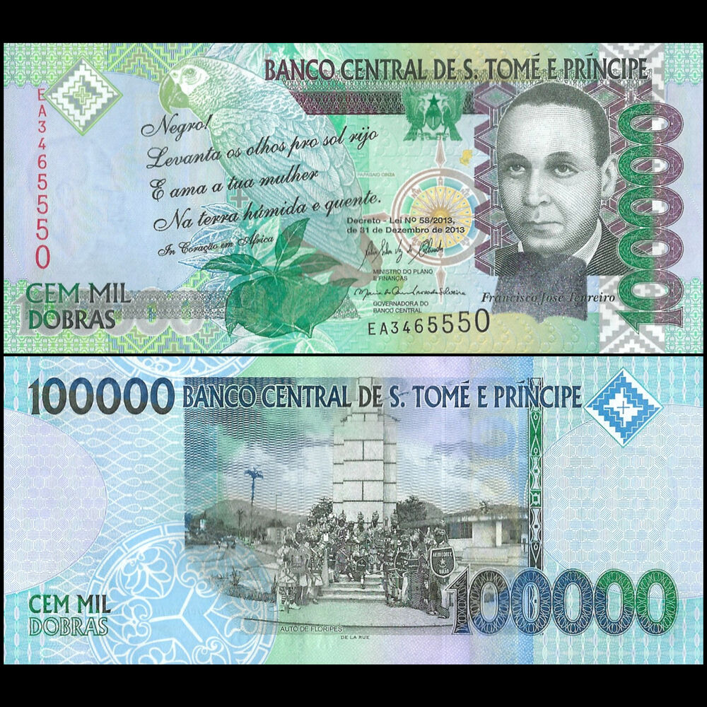 Sao Tome and Principe -  100.000 Dobras 2013 - Pick # 69c - Set 10 PCS