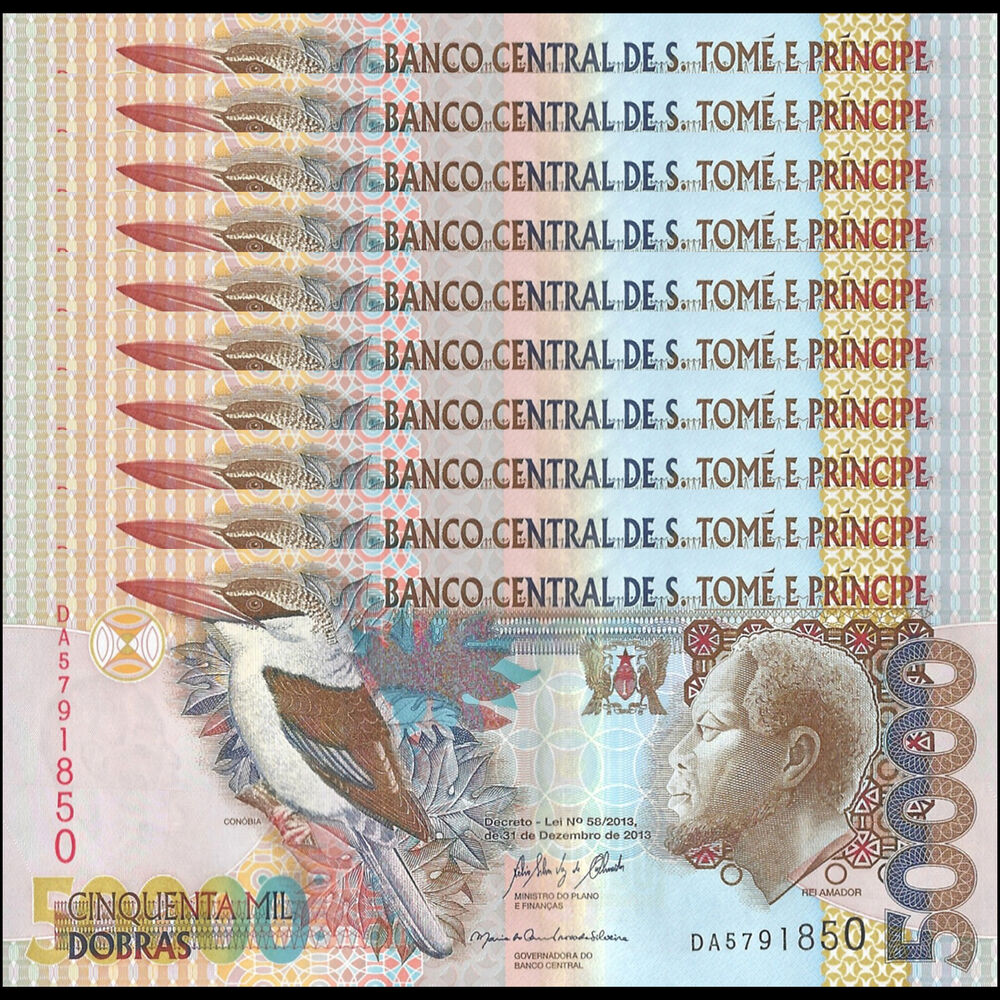 Sao Tome and Principe -  50.000 Dobras 2013 - Pick # 68e - Set 10 PCS