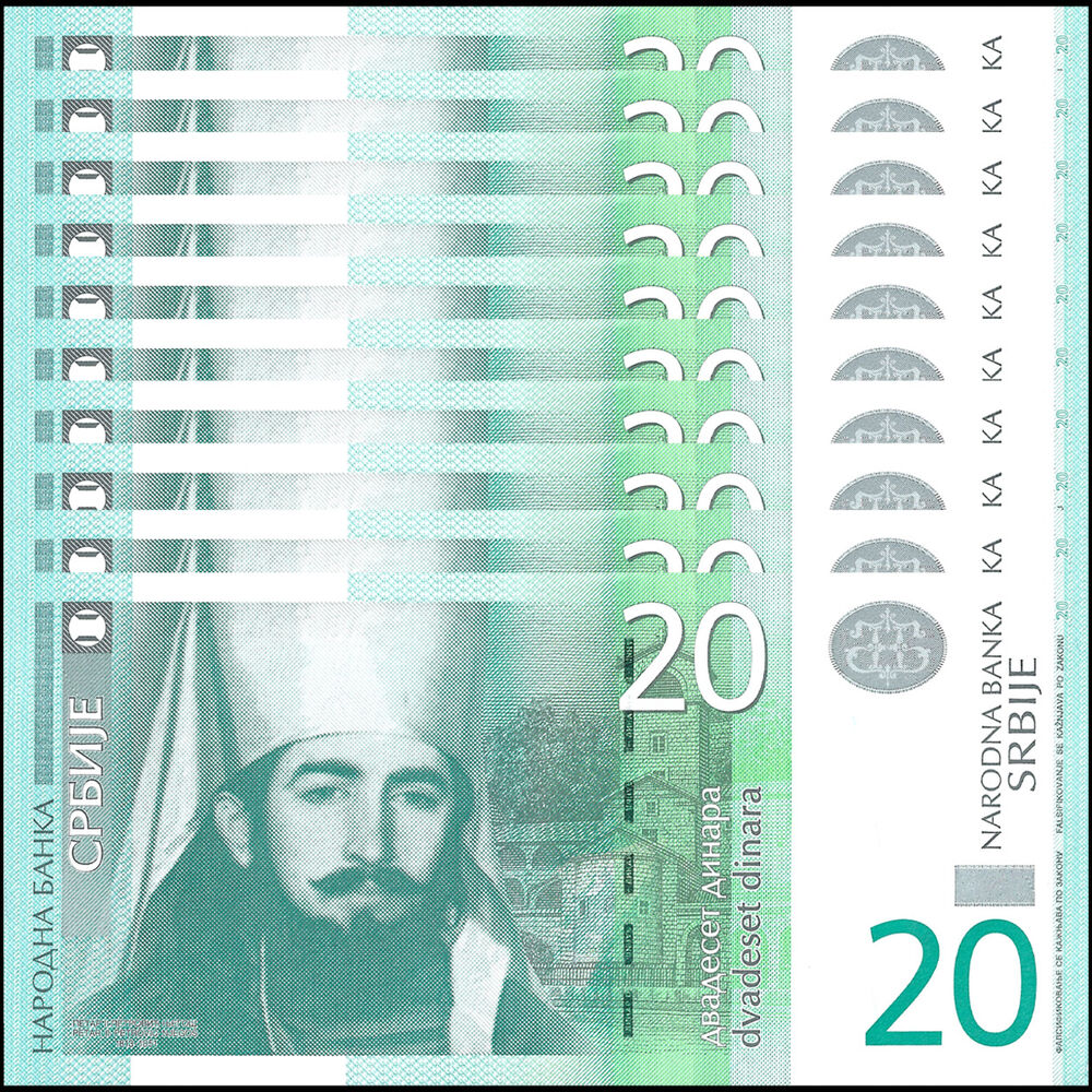 Serbia - 20 Dinar 2011 - Pick- 55a / B415a - Set 10 PCS