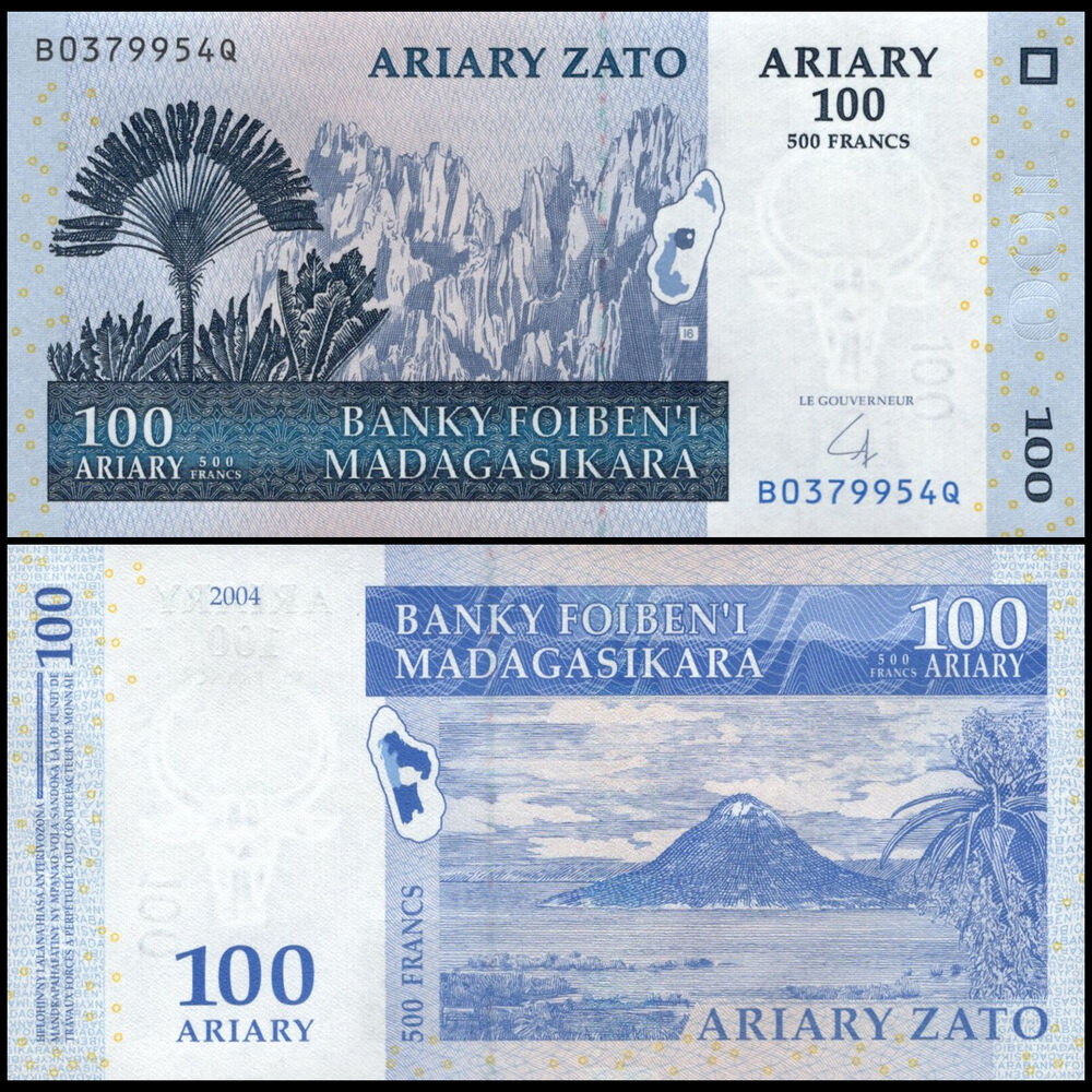 Madagascar -  100 Ariary 2004 - Pick # 86b - Bundle 100 PCS