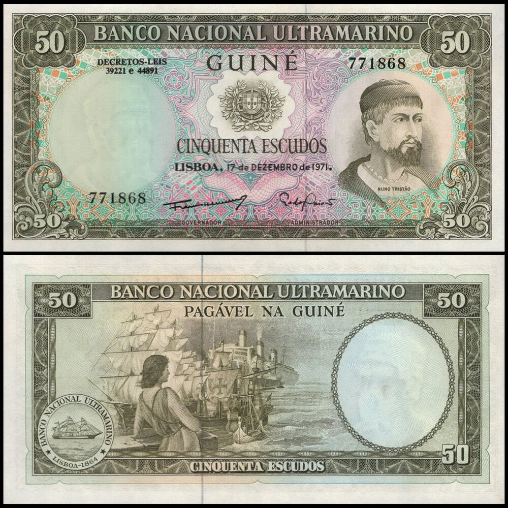 Portuguese Guinea - 50 Escudos 1971 - Pick # 44 - Set 10 PCS