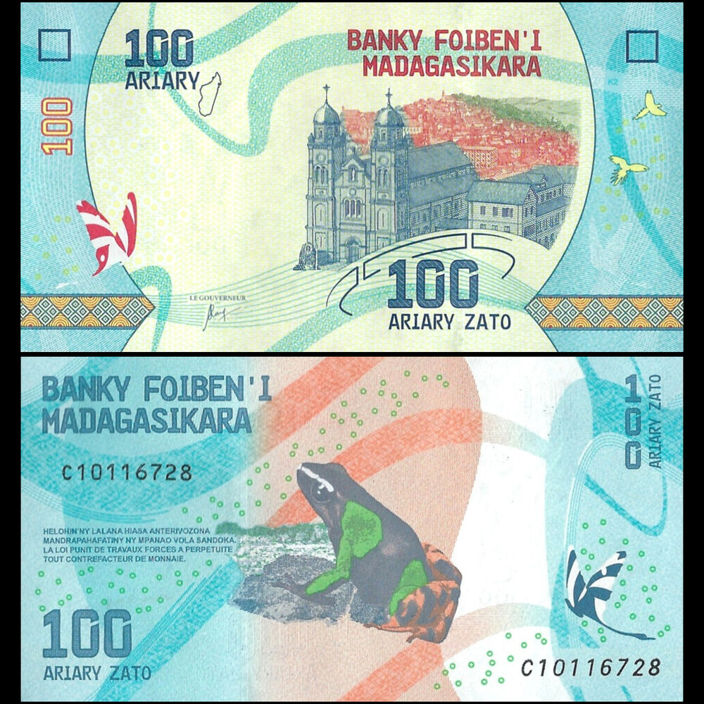 Madagascar -  100 Ariary 2017 - Pick # 97a - Set 10 PCS