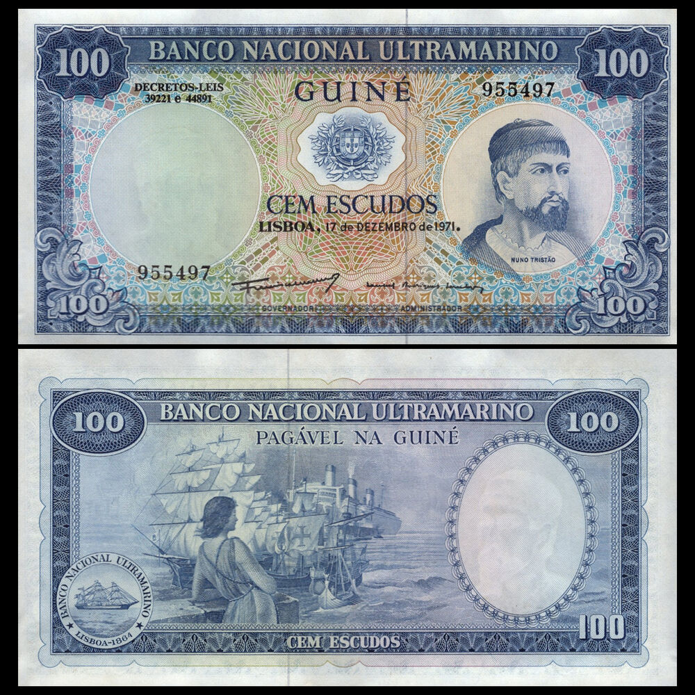 Portuguese Guinea - 100 Escudos 1971 - Pick # 45 - Set 10 PCS