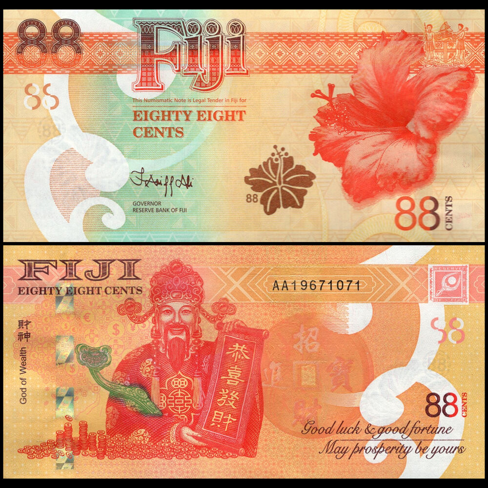 Fiji -  88 Cents 2022 - Pick # 123 - Set 10 PCS