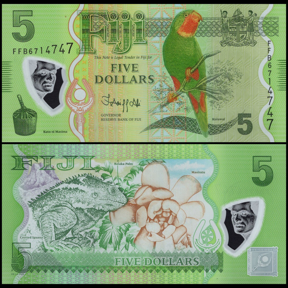 Fiji -  5 Dollars 2023 - Pick # 115b - Set 10 PCS