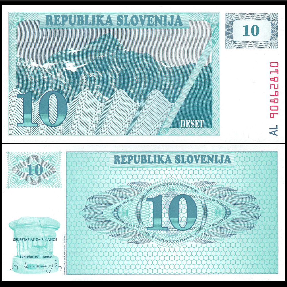 Slovenia - 10 Tolarjev 1990 - Pick- 4 - Set 10 PCS