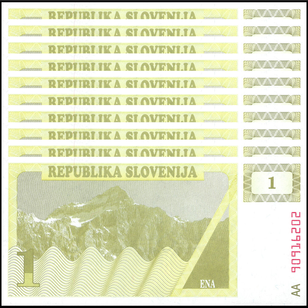 Slovenia - 1 Tolar 1990 - Pick- 1 - Set 10 PCS