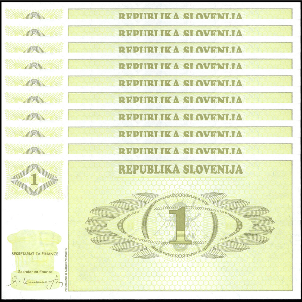 Slovenia - 1 Tolar 1990 - Pick- 1 - Set 10 PCS