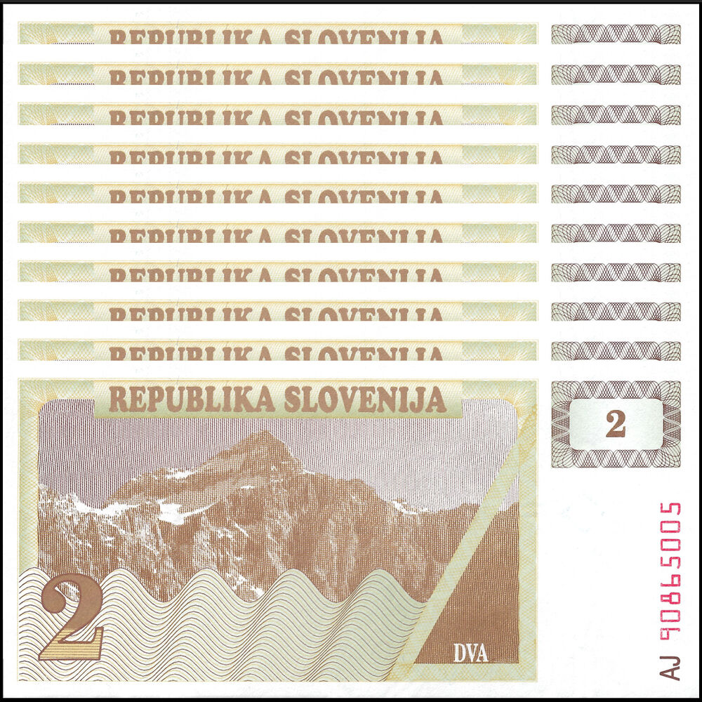 Slovenia - 2 Tolarja 1990 - Pick- 2 - Set 10 PCS