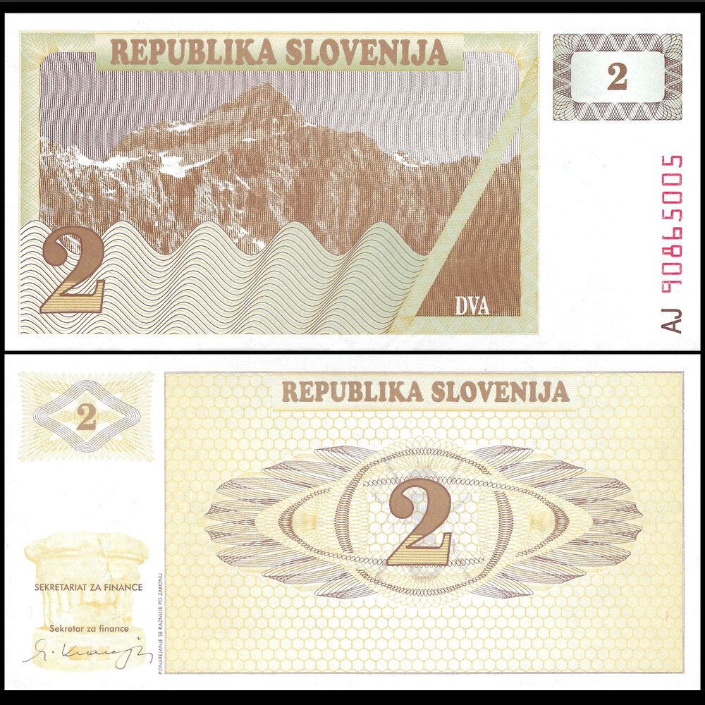 Slovenia - 2 Tolarja 1990 - Pick- 2 - Set 10 PCS