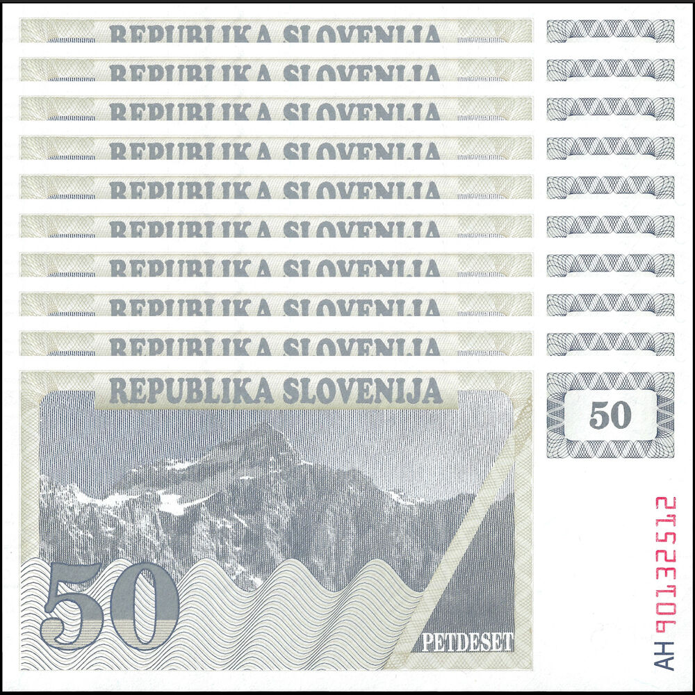 Slovenia - 50 Tolarjev 1990 - Pick- 5 - Set 10 PCS