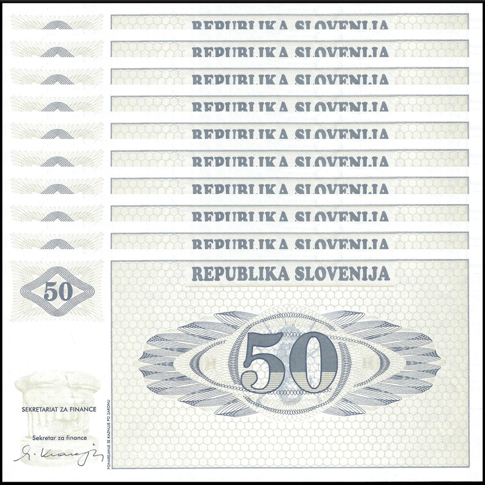Slovenia - 50 Tolarjev 1990 - Pick- 5 - Set 10 PCS