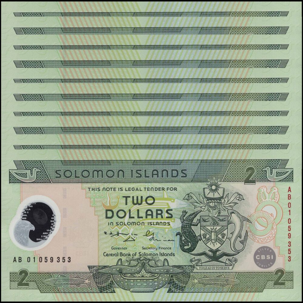 Solomon Islands -  2 Dollars 2001 - Pick # 23 - COMMEMORATIVE - Set 10 PCS