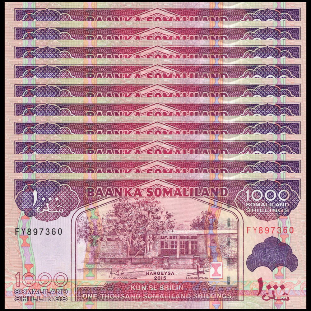 Somaliland -  1000 Shilin 2015 - Pick # 20d - Set 10 PCS