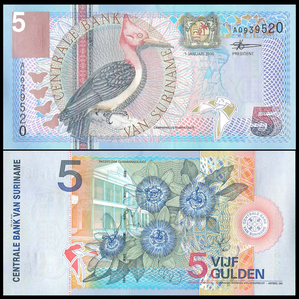 Suriname -  5 Gulden 2000 - Pick # 146 - Set 10 PCS