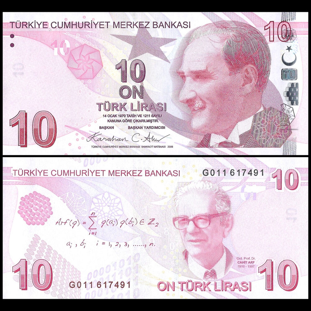 Turkey -  10 Lira 2009 - Pick # 223g - Set 10 PCS