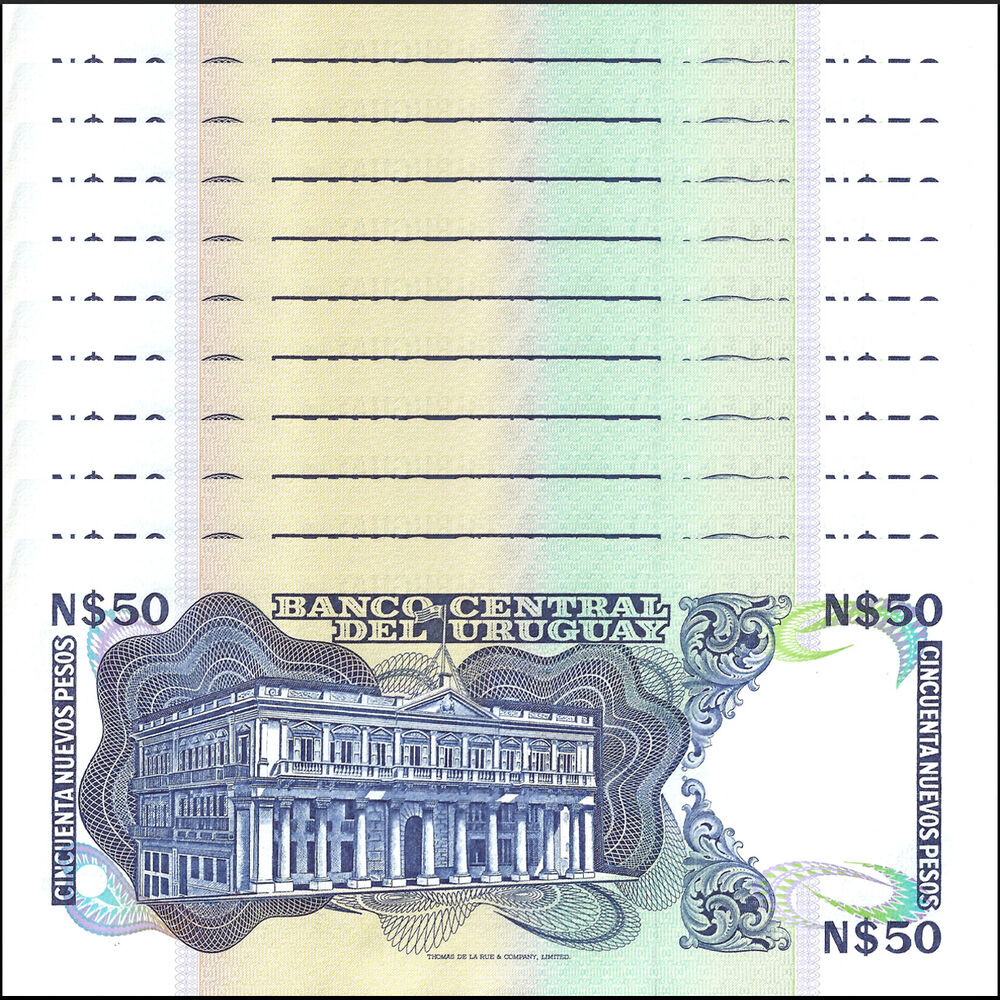 Uruguay - 50 Nuevos Pesos 1989 - Pick- 61a - Set 10 PCS