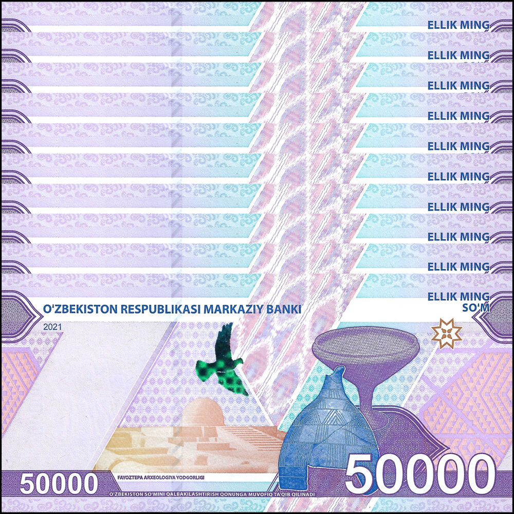 Uzbekistan - 50.000 Som 2021 - Pick- NEW / B221a - Set 10 PCS