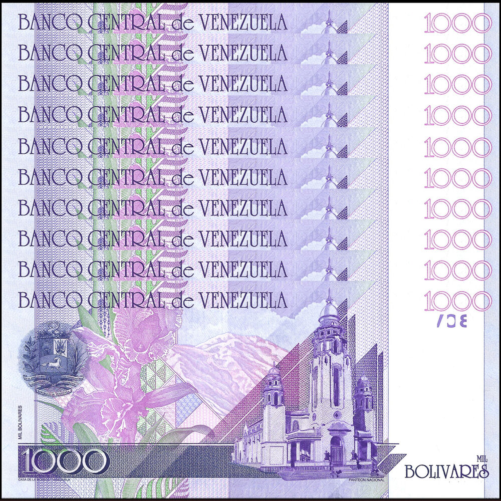 Venezuela - 1000 Bolivares 1998 - Pick- 79 / B350 - Set 10 PCS