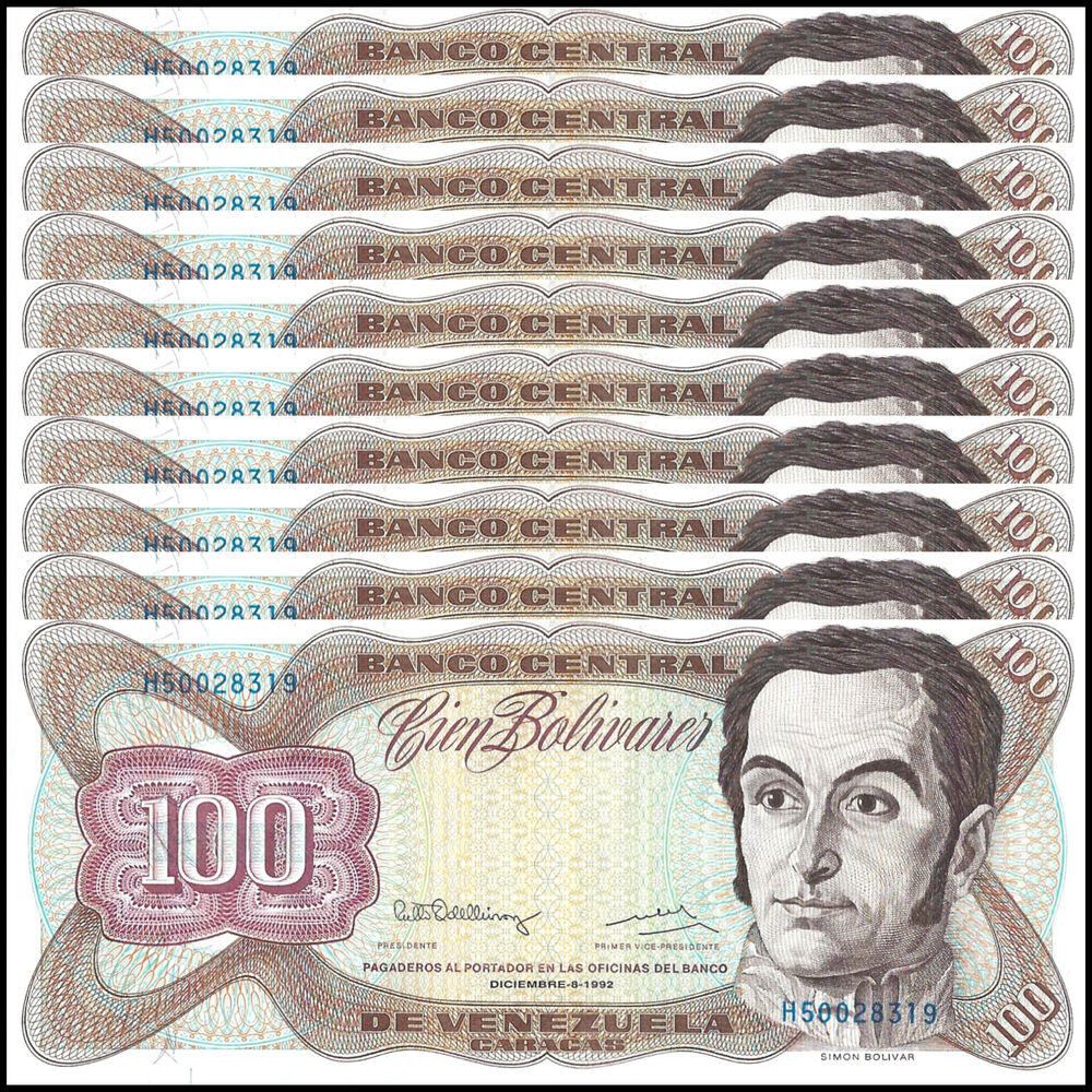 Venezuela - 100 Bolivares 1992 - Pick # 66e - Set 10 PCS