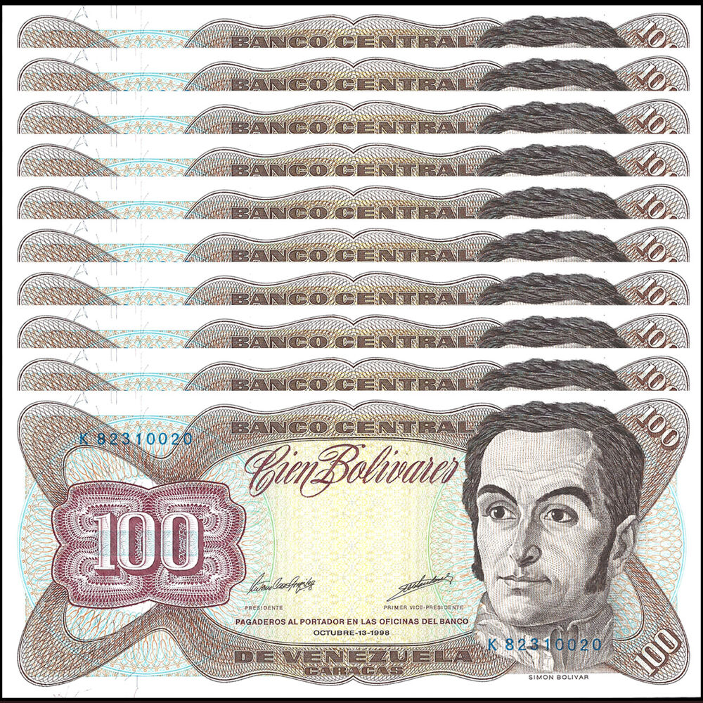 Venezuela - 100 Bolivares 1998 - Pick- 66 / B334n - Set 10 PCS