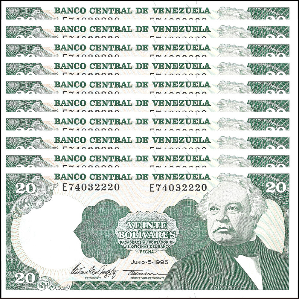 Venezuela - 20 Bolivares 1995 - Pick- 63 / B328e - Set 10 PCS