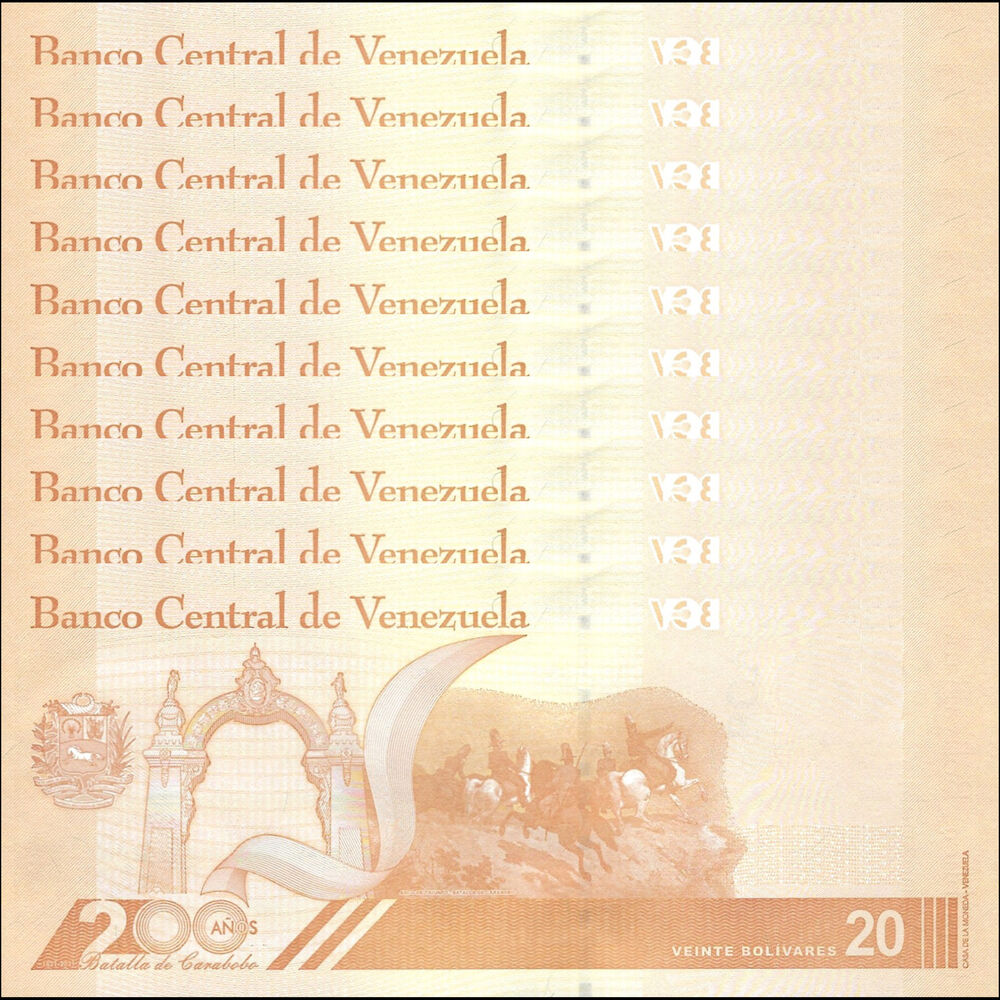 Venezuela -  20 Bolivares 2021 - Pick # 117 - Set 10 PCS