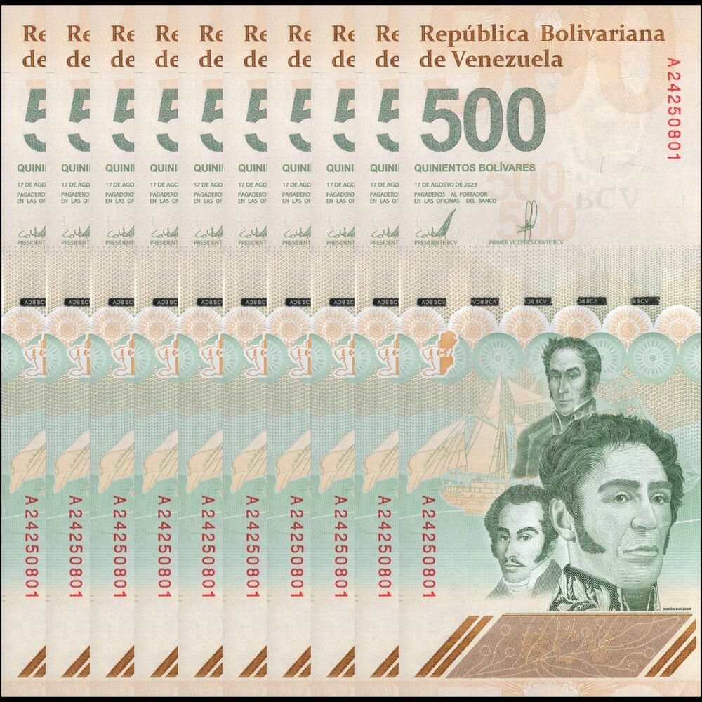 Venezuela -  500 Bolivares 2021 - Pick # 121 - Set 10 PCS