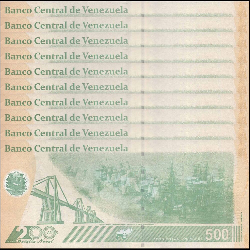 Venezuela -  500 Bolivares 2021 - Pick # 121 - Set 10 PCS