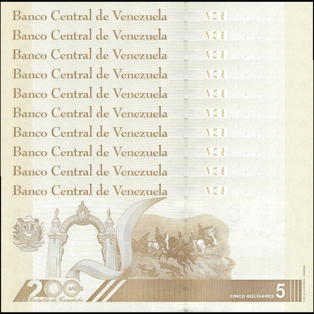 Venezuela -  5 Bolivares 2021 - Pick # 115 - Set 10 PCS