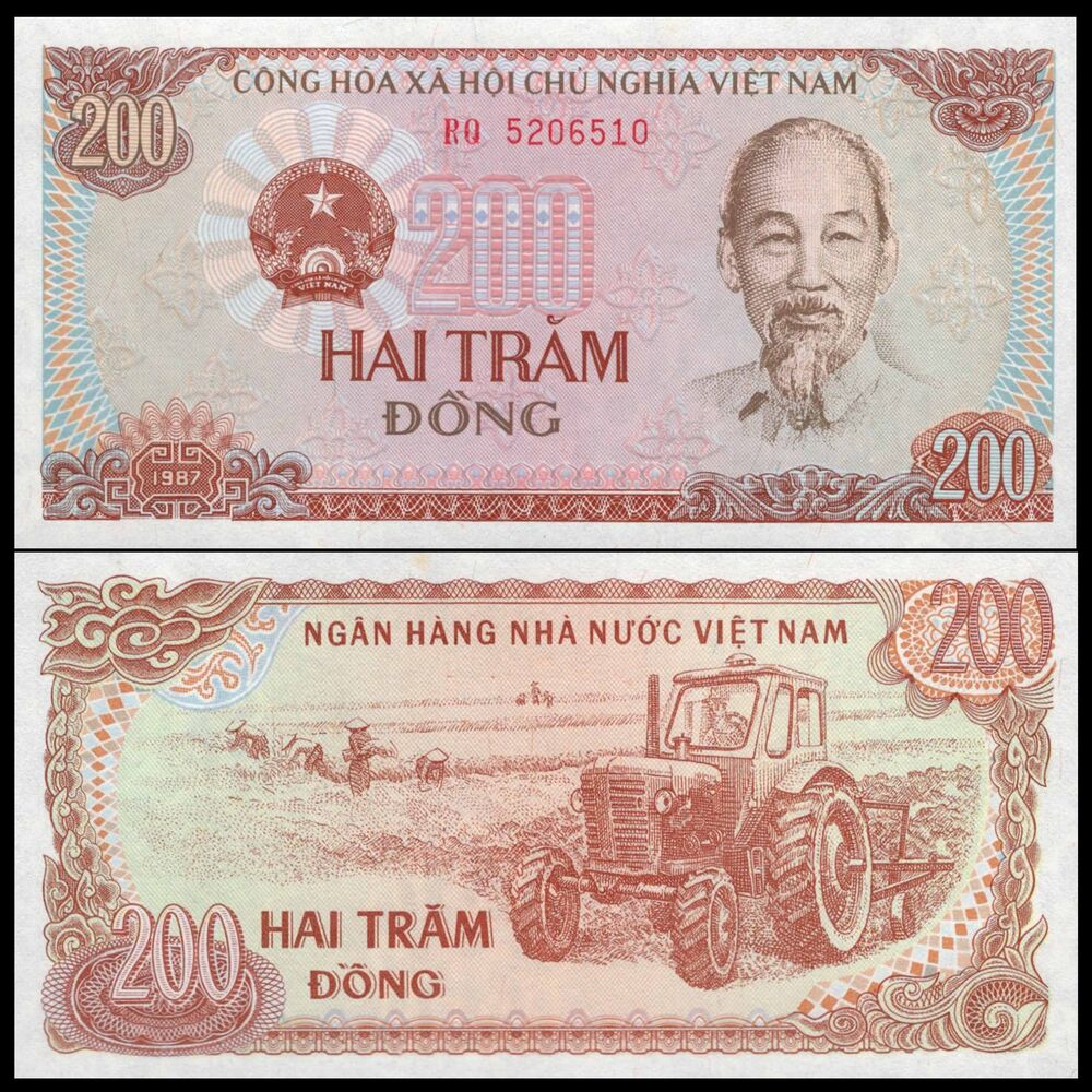 Vietnam -  200 Dong 1987 - Pick # 100 - Set 10 PCS