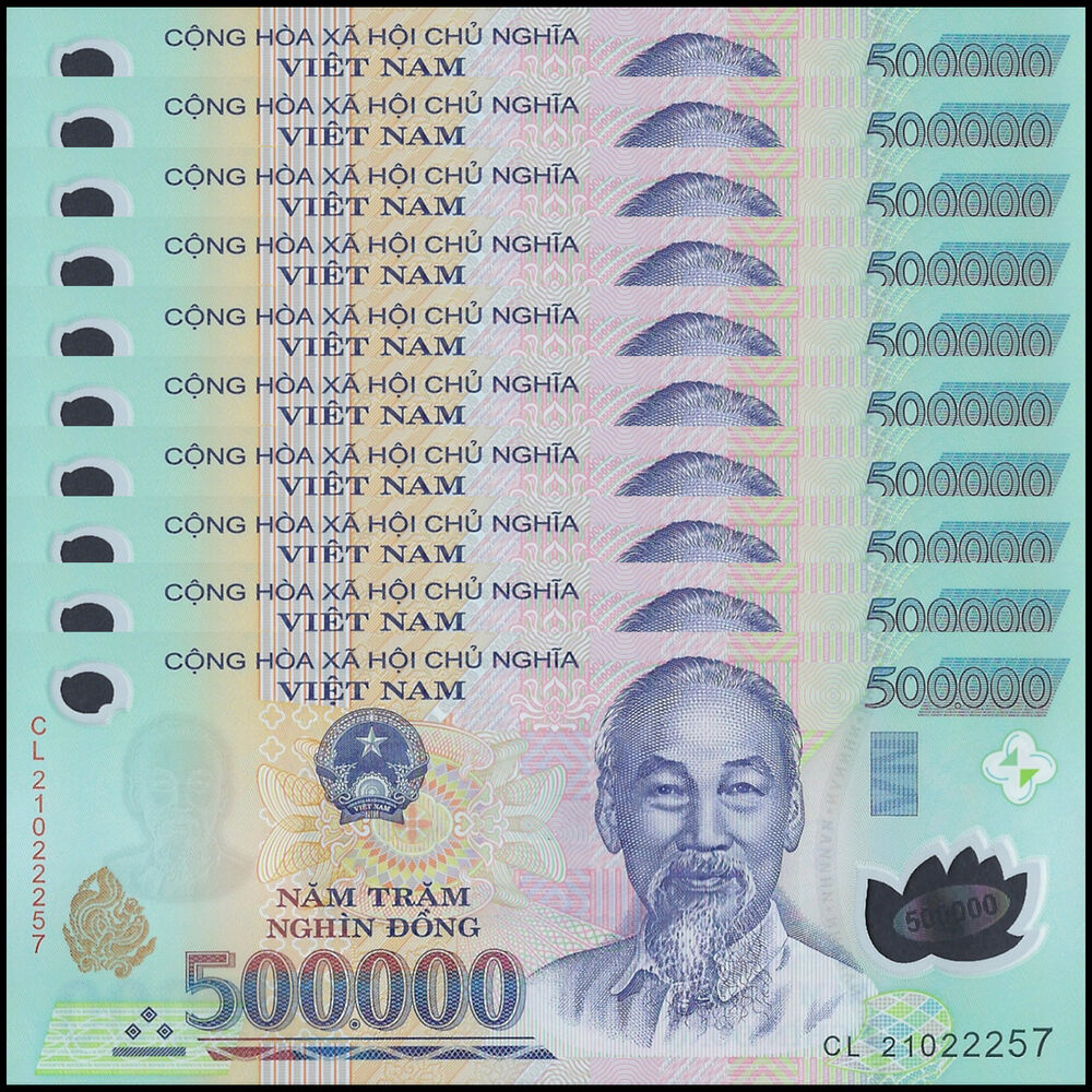 Vietnam -  500.000 Dong 2021 - Pick # 124q - Set 10 PCS