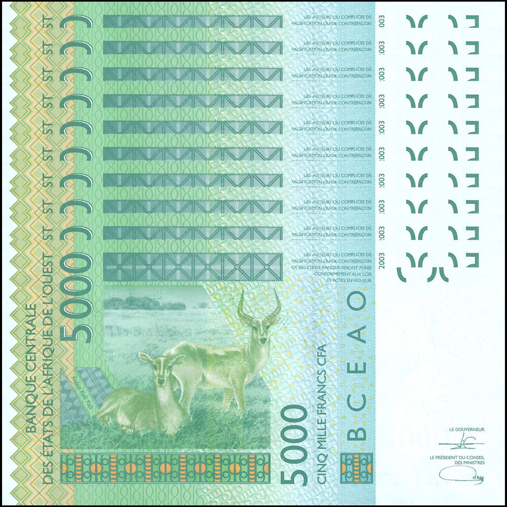West African States - Mali - 5000 Francs 2022 - Pick- 417D / B123Dv - Set 10 PCS