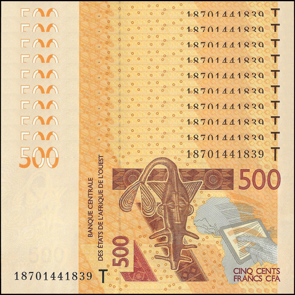 West African States Togo - 500 Francs 2018 - Pick- 819Tg / B120Tg - Set 10 PCS