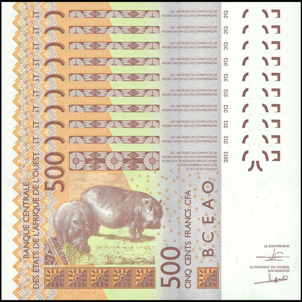 West African States Togo - 500 Francs 2018 - Pick- 819Tg / B120Tg - Set 10 PCS