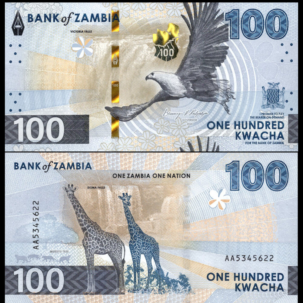 Zambia -  100 Kwacha 2024 - Pick # 65a - Set 10 PCS